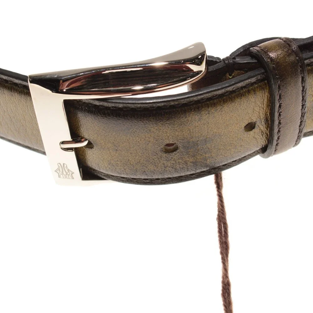Di Bianco NWT Cut to Size Dress Belt In Green Pebbled Leather One Size